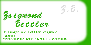 zsigmond bettler business card